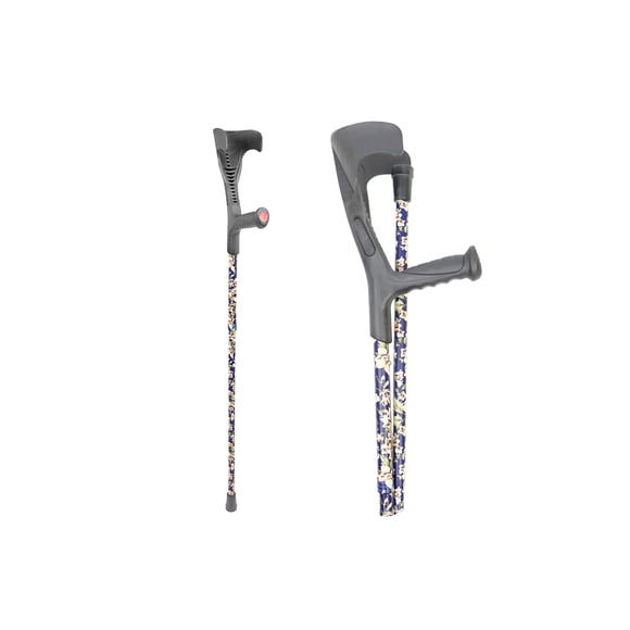 PEPE Mobility - Muleta plegable para adultos (1 unidad, puño abierto), colorida, plegable, de aluminio, ajustable - Fabricada en Europa
