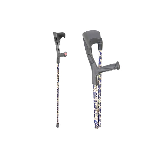 PEPE Mobility - Muleta plegable para adultos (1 unidad, puño abierto), colorida, plegable, de aluminio, ajustable - Fabricada en Europa