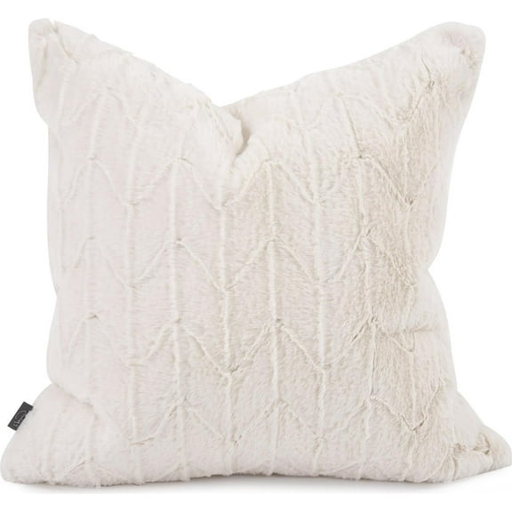 HOWARD ELLIOTT ANGORA Throw Pillow 20x20 Natural White Polyester Down Insert