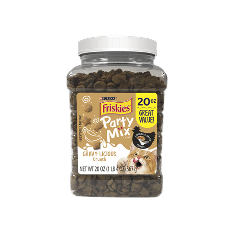 Homemade Dog Cat Treats Friskies Cat Treats, Party Mix Crunch Gravylicious Chicken & Gravy Flavors - 20 oz. Canister ()