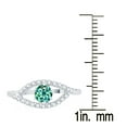 thumbnail image 3 of Sterling Silver with Green Moissanite and White Zircon Evileye Ring, 3 of 3
