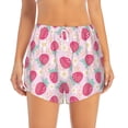 thumbnail image 2 of Goofa Floral Strawberr Printed Women 2 in 1 Running Shorts,Quick Dry Athletic Workout Shorts,High Waisted Athletic Shorts with Liner Pockets-Large, 2 of 9