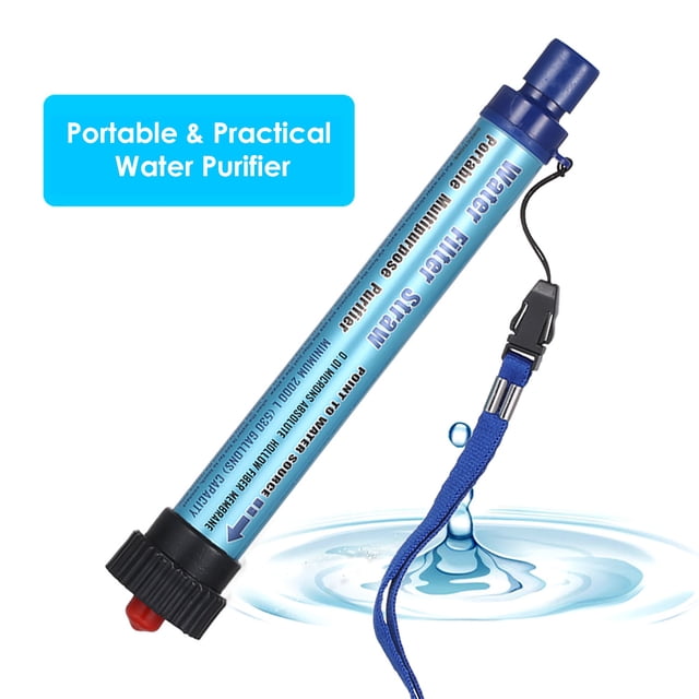 Sky Blue Portable Water Filter Straw with Ultrafiltration Membrane, 0.01 Micron Filtration for 2000L, Bottom Thread Design for Kettle Connection, Lightweight ABS/PP Outdoor Survival Tool for Camping,