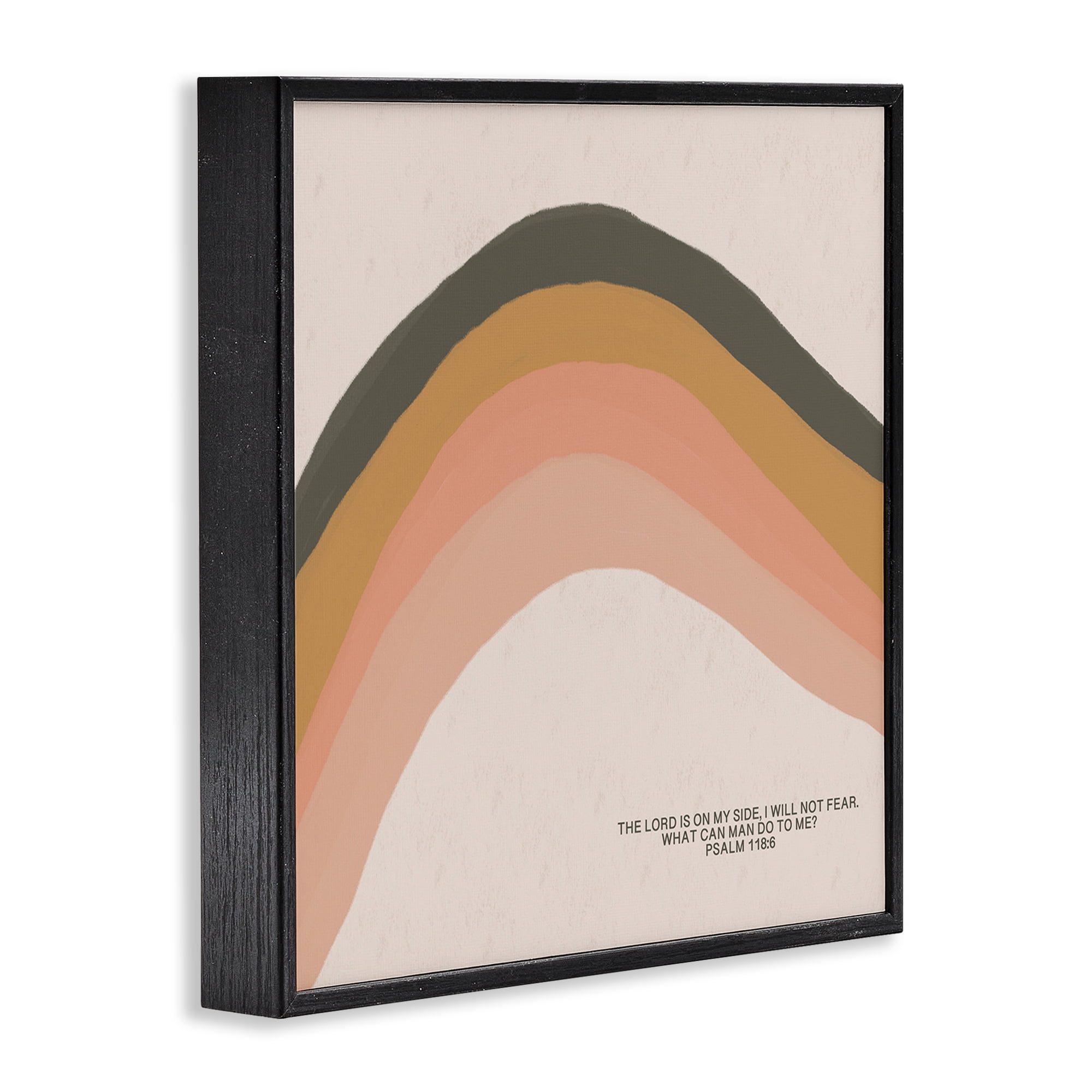 Stupell Industries Spiritual Psalm & Rainbow Religious Painting Black Framed Art Print Wall Art, 12 x 12