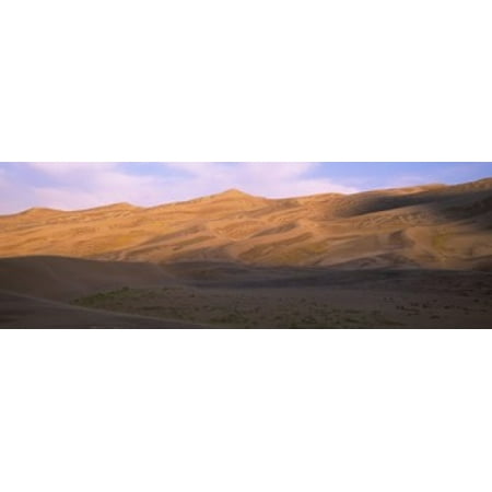 Sand dunes in a desert Great Sand Dunes National Monument Alamosa County Saguache County Colorado USA Canvas Art - Panoramic Images (36 x