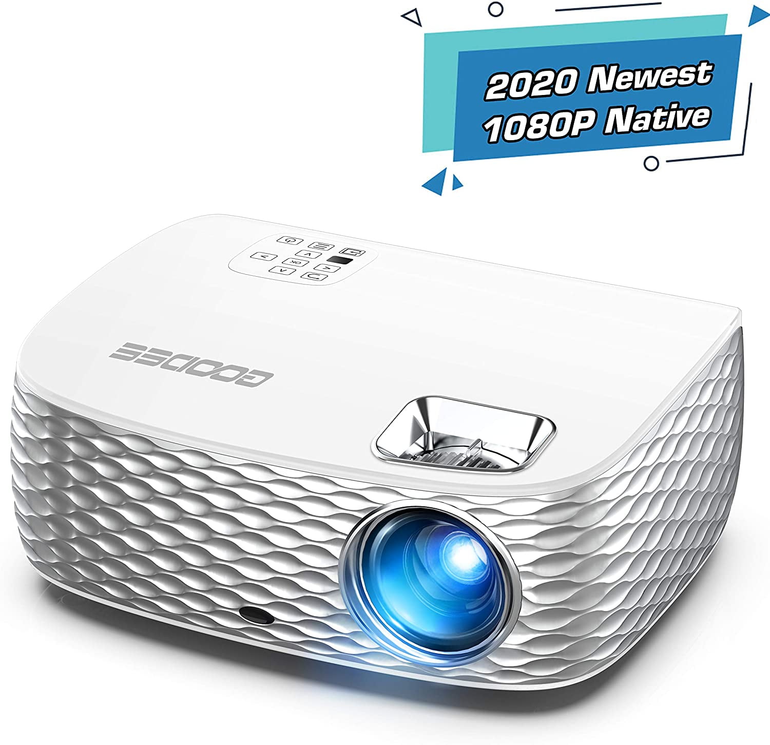 Projector, GooDee BL98 Native 1080P HD Video Projector, Touch Keys Home