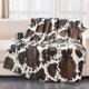 thumbnail image 3 of unique Brown Cow Printed Blanket with Cow Storage Pouch,300 Double Sided Outdoor Lap, 3 of 5