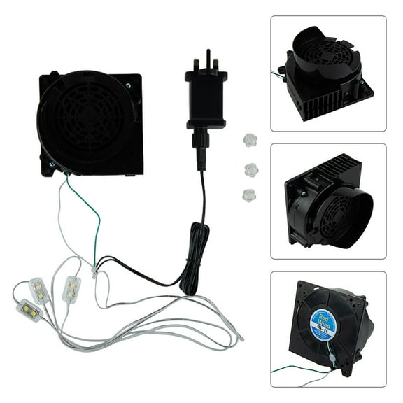 Sufanic Inflatable Air Blower Replacement, 12V 1.5A Fan Blower Motor with 3 LED Lig,Black
