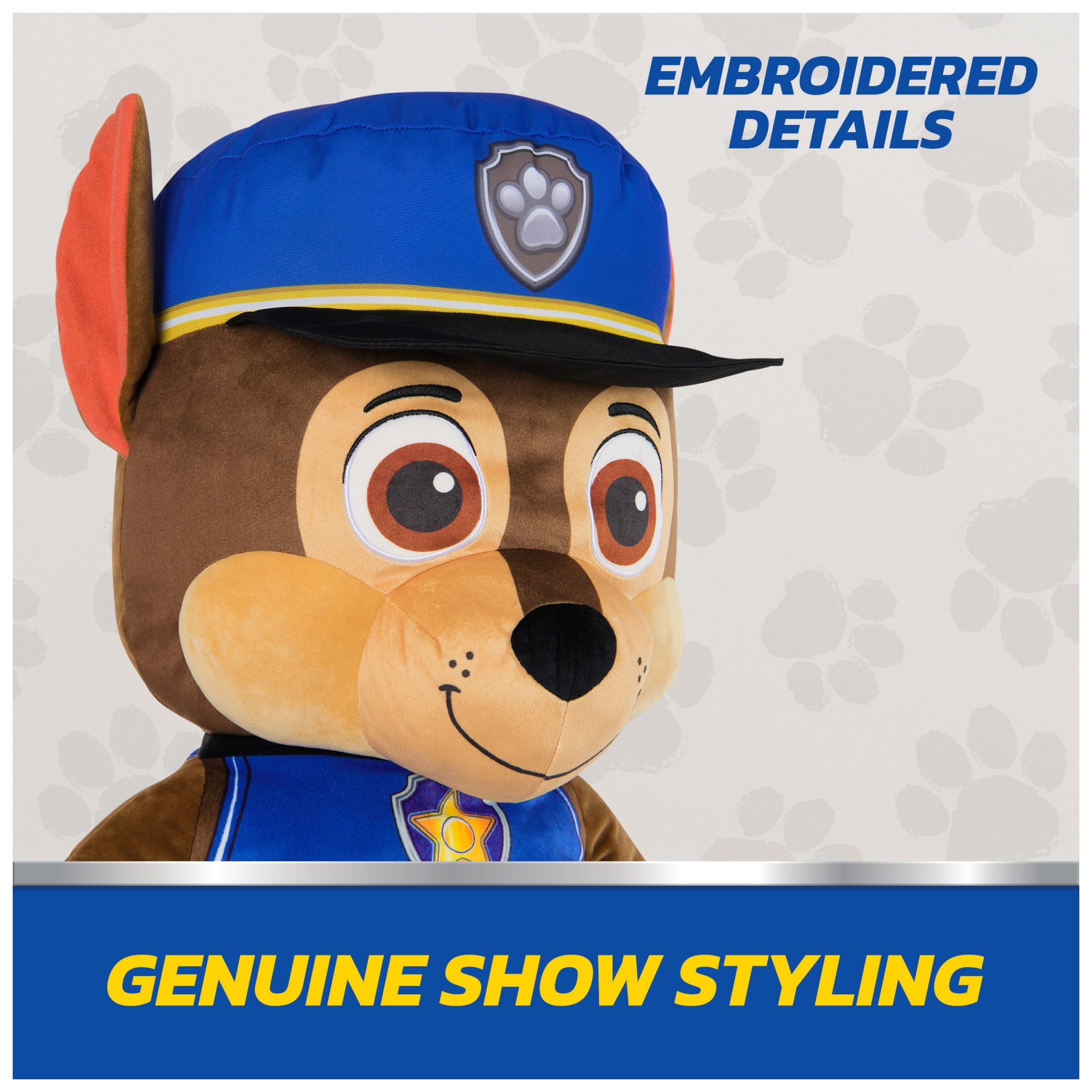 PAW Patrol, Chase Jumbo 32-inch Plush Toy with Embroidered Details, for Ages 0+