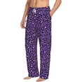 thumbnail image 6 of Hirioo Purple Leopard for Men's PJ Pajama Pants Sleep Pants Men's Home Trousers with Pockets,S-3XL-Medium, 6 of 6
