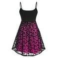 thumbnail image 3 of ZVAVZ Plus Size Mini Dresses for Women Vintage Rockabilly Bat Print Gothic Sling DressLayer Chiffon Mesh Festival Party Dresses Pink,XXXL, 3 of 3