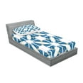 thumbnail image 2 of Ambesonne Vintage Fitted Sheet & Pillow Sham Set, Moroccan Blue Leaves, Twin, Blue White, 2 of 2