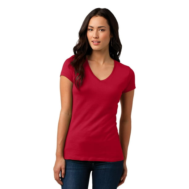 District Adult Female Women Plain Short Sleeves T Shirt New Red 3x