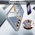 thumbnail image 5 of for Samsung Galaxy S23 Case with Magnetic Ring Holder [Compatible with Magsafe] [Built-in Camera Lens Protector] Glitter Electroplated Gold Sides Shockproof Case for Galaxy S23 Blue, 5 of 12