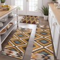 thumbnail image 2 of Brown Geometric Triangle Diamond Pattern Kitchen Rugs Sets Of 3,Kitchen Runner Rugs Non Skid Washable,Decorative Kitchen Floor Mats for Kitchen,Sink,Laundry,17"x30"+ 17"x47" + 17"x59", 2 of 6