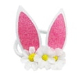 thumbnail image 1 of JustMyDress Linda diadema para niñas con orejas de conejo y lazos de lentejuelas para regalo de Pascua JHE01 (flor-blanco), 1 of 2