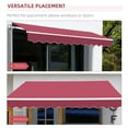 thumbnail image 6 of Outdoor Umbrellas, 13' x 8' Retractable Awning, Patio Awnings, Sunshade Shelter w/ Manual Crank Handle, UV & Water-Resistant Fabric and Aluminum Frame for Deck, Balcony, Yard, Wine Red, 6 of 9