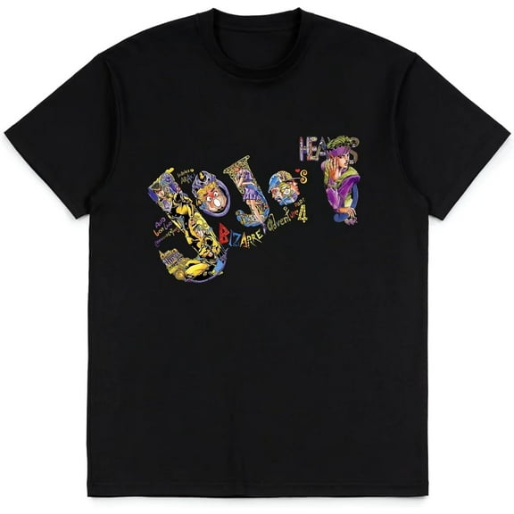 JoJo's Bizarre Adventure Shirt Anime Fashion Trend t-Shirt Unisex Short-Sleeved Tops Teen Fans Gifts Black tee Shirt