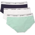 thumbnail image 2 of Calvin Klein Girls' Kids Modern Cotton Hipster Underwear, Multipack Medium Teal, Classic White, Symphony Blue - 3 Pack, 2 of 3