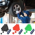 thumbnail image 2 of Sidaley 20 piezas de pernos de rueda de coche, cubierta de cabeza, tapa de tuerca de cubo de neumático de Metal, decoración portátil para Vehículos, repuestos y accesorios Mis Rojo 21 mm, 2 of 6