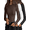 Brown-White-Black, variant on 3 Pack T Shirts for Women Ribbed Long Sleeve Shirts Crew Neck Slim Fit Undershirts Casual Fall Tight Tops