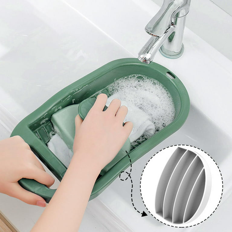 Mini Washing Board for Non Slip with Soap Holder Hand Wash Clothes  Washboard Thicken for Household Laundry Bathroom Accessories , 