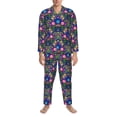 thumbnail image 3 of Uemuo Roosters 1 Pattern 2-Piece Loungewear Set - Men’s Soft Sleepwear, Cozy Winter PJs, Comfy Sleep Set-Medium, 3 of 7