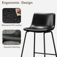 thumbnail image 6 of GIKPAL Bar Stools 26" Faux Leather Counter Height Barstools with Back Set of 2, Modern Counter Stools with Metal Legs and Footrest, Armless Chairs with Back for Kitchen Living Room Pub, Black, 6 of 7