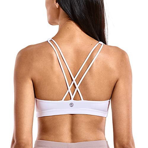 CRZ YOGA Womens Light Support Cross Back Wirefree Removable Cups Yoga Sport Bra