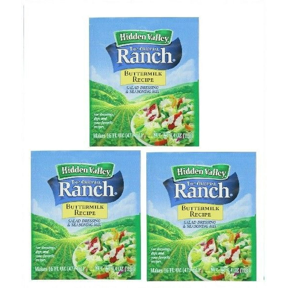 Hidden Valley Ranch Buttermilk Recipe Salad Dressing Mix 3 Packets