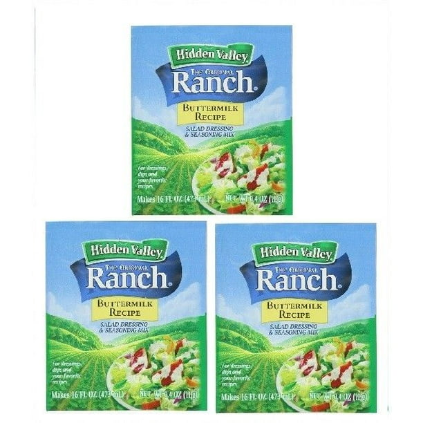 Hidden Valley Ranch Buttermilk Recipe Salad Dressing Mix 3 Packets