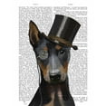 thumbnail image 2 of Fab Funky 20x24 Gold Ornate Wood Framed with Double Matting Museum Art Print Titled - Doberman, Formal Hound and Hat, 2 of 4