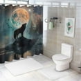 thumbnail image 7 of Orinice Wolf Full Moon Gothic Art Bathroom Decor Set with Hooks, Multi Size Luxury Graphic Print Fashion Shower Curtain, Bathroom Waterproof, Shower Curtain Set, 7 of 7