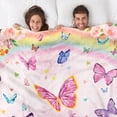 thumbnail image 7 of Butterfly Blanket for Girls, Butterfly Blanket for Baby Girls Kids, Soft Flannel Toddler Blanket Butterfly Easter Gift, Lightweight Fleece Throw for Birthday Children's Day Sofa Bed 30"x40", 7 of 7