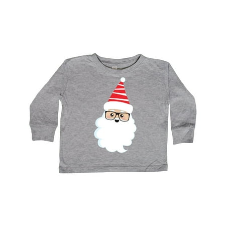 

Inktastic Santa Claus Hipster Santa Red Hat Smiling Santa Gift Toddler Boy or Toddler Girl Long Sleeve T-Shirt