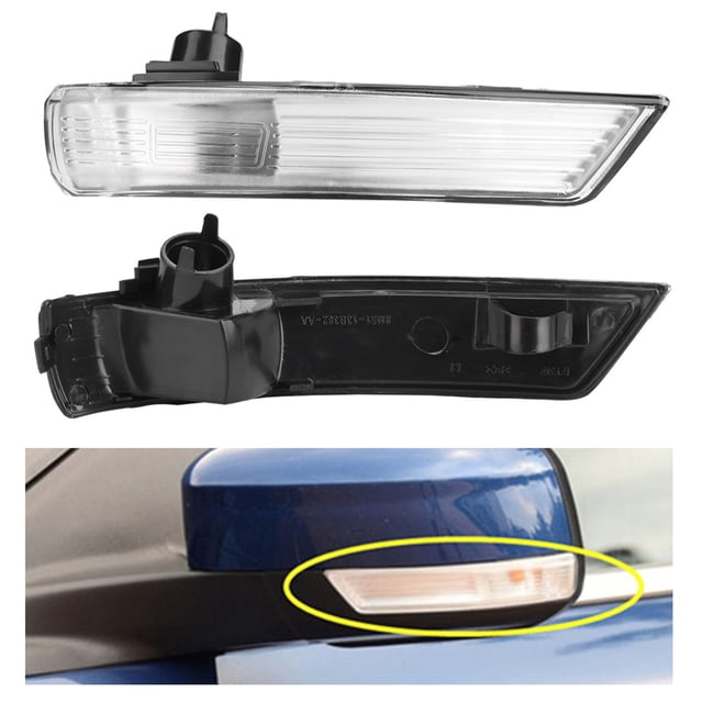 Par de cubierta de lente de luz de señal de giro de indicador de espejo de ala para Ford Focus 2008 -2018