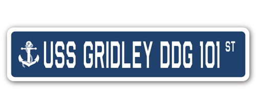 USS GRIDLEY DDG 101 Parking Sign US Navy Military USN 