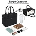 thumbnail image 6 of Fammart Large Canvas Tote Bag for Women with Zipper & Compartments, Crossbody Laptop Bags for Work College Travel, 6 of 8