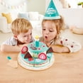 thumbnail image 5 of Hape: Interactive Happy Birthday Cake - 16pc Light & Sound Wooden Toy, Cake-Hat-Candle-Slicer, Kitchen Food, Pretend Playset, Toddlers & Kids Ages 2+, 5 of 10