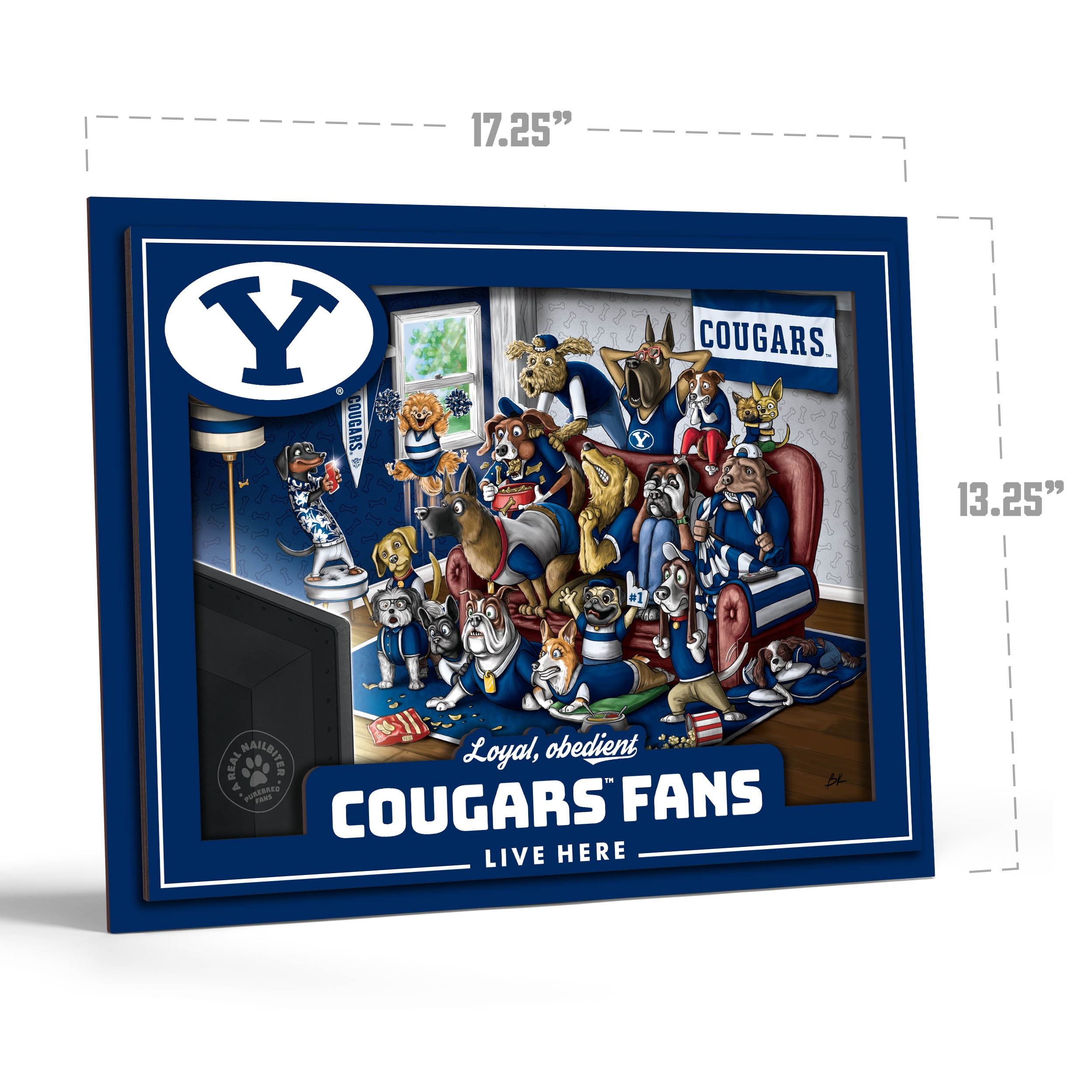 YouTheFan NCAA BYU Cougars Purebred Fans Wall Art