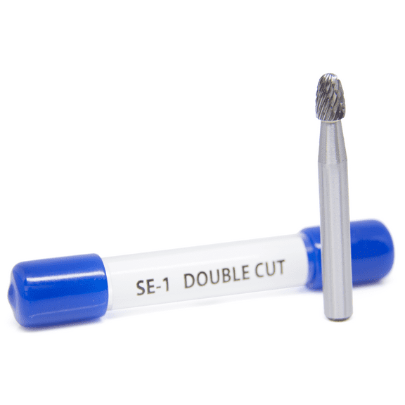 SE-1 Oval/Egg Shape - Premium Double Cut Tungsten Carbide Burr 1/4" Shank