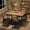 Brown, variant on Dining Table Set for 4, Dining Room Table Set for 4 with Upholstered Chairs, Wood Kitchen Table Chairs Set of 4 with Corner Protector for Small Space, Kitchen, Apartment, Rustic Brown