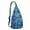 Blue-2, variant on Tropical Escape Sling Backpack - Vibrant Palm Leaf & Hibiscus Print Shoulder Bag, Lightweight for Travel