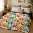 thumbnail image 2 of SPXUBZ Mushroom Pattern Flannel Fleece Blanket, Colorful Forest Throw Blanket, Soft Cozy Warm Blanket for Bedroom Sofa Home Decor, 2 of 5