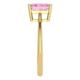thumbnail image 3 of 1 ct Radiant Cut Simulated Pink Diamond Solitaire Engagement Ring for Women in 18K Yellow Gold, 3 of 5