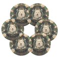 thumbnail image 2 of Dog Roses Green 6 Pcs Drink Coasters with Holder Absorbent Coasters Woven Coasters for Drinks Table Desk Protection Home Decor, 2 of 7
