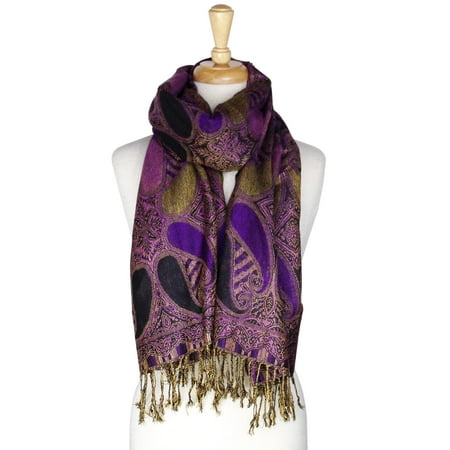 Layer Scarf - Paisley Pattern Tow Layered Woven Pashmina Shawl Scarf Wrap Stole