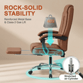thumbnail image 4 of Homall Home Office Chair Adjustable Executive Leather Chair With Arms Ergonomic High Back Cushion Lumbar Back Support Computer Desk Chair,Brown, 4 of 5