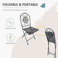thumbnail image 4 of 3pc Bistro Mosaic Set Table À Manger Chaises 2 Places Pliantes, 4 of 10