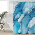 thumbnail image 4 of Abstract Marble Texture Shower Curtain Set ，Waterproof Fabric Shower Curtains Modern Blue Gary Stripe Shower Curtains for Bathroom,Bathroom Decor 36"x72", 4 of 6